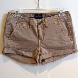 Tan American Eagle shorts